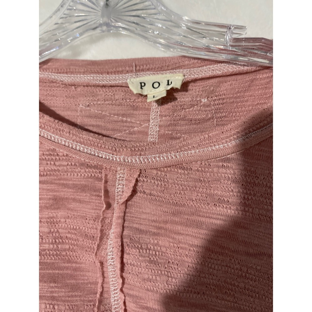 Pol Pink Mauve Distressed Patchwork Oversized Lon… - image 6